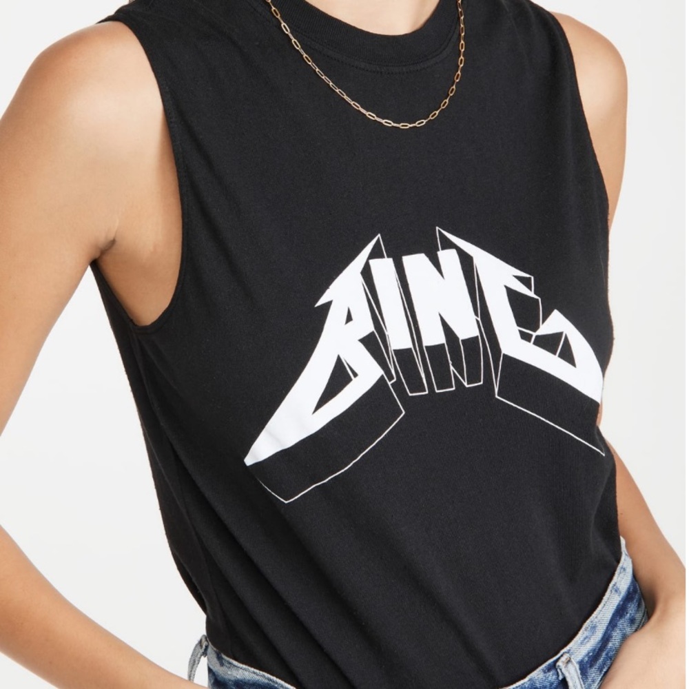 Anine Bing Lennon Logo Muscle Tee in XS